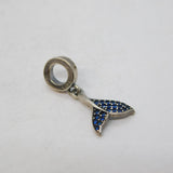 Sterling Silver Whale Tail Charm Pendant Vintage c1970s