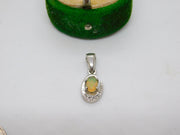Sterling Silver Opal Drop Charm Pendant Vintage c1970