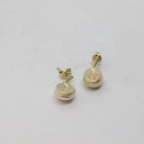Pair of Sterling Silver Coffee Bean Design Stud Earrings Vintage c1970