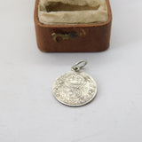 WW1 Sterling Silver Threepence Coin Charm Pendant Antique 1917