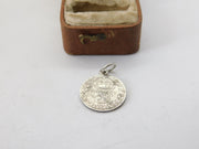 WW1 Sterling Silver Threepence Coin Charm Pendant Antique 1917