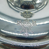 Boxed Victorian Sterling Silver & Glass Dessert Dish with Royal Cypher Antique