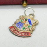 Sterling Silver & Enamel Beaulieu Travel Shield Charm Pendant Vintage c1970