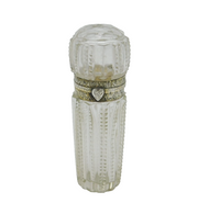 19th Century French Sterling Silver & Cut Glass Scent Bottle Antique c1840s