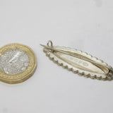 Edwardian Sterling Silver Ivy Leaf Sweetheart Brooch Antique Birmingham