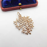Rose Gold on Sterling Silver Tree of Life Style Wreath Pendant Vintage c1980