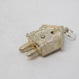 Sterling Silver Cuckoo Clock Charm Pendant Vintage c1970