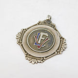 Sterling Silver & Enamel Sporting Fob Medal Antique 1926 Birmingham Art Deco