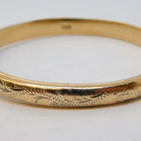 Gold on Sterling Silver Floral Pattern Bangle Bracelet Vintage 1992 Birmingham