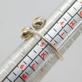 Sterling Silver Two Faceted Citrine Wraparound Dress Ring Modern c1990 Size L