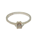 Sterling Silver CZ Soltaire Engagement Ring Vintage c1970 Size L