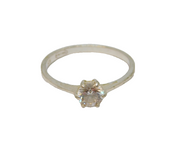 Sterling Silver CZ Soltaire Engagement Ring Vintage c1970 Size L