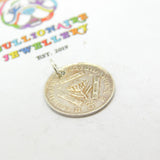 Sterling Silver King George VI Threepence South Africa Coin Charm 1943 Deco