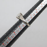 Sterling Silver Large Square CZ Solitaire Dress Ring Vintage c1970 Size Q