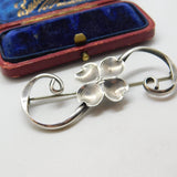 American Sterling Silver Stuart Nye Dogwood Floral Silver Brooch Vintage
