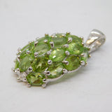 Sterling Silver & Natural Peridot Honeycomb Pendant Vintage c1990s