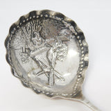 19th Century Dutch Sterling Silver Windmill Pattern Tea Caddy Spoon Antique