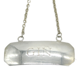 Royal Irish Silver Co. Sterling Silver Gin Decanter Label Vintage 1978 Sheffield