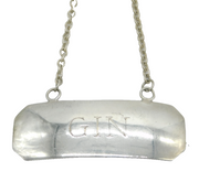 Royal Irish Silver Co. Sterling Silver Gin Decanter Label Vintage 1978 Sheffield