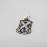Sterling Silver Enamel Scotland Shield Charm Pendant Vintage c1970