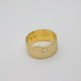 Gold On Sterling Silver Italian Textured Wide Band Ring Vintage c1970 Size M 1/2