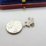 Sterling Silver Snorting Pig Charm Pendant Vintage c1970