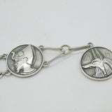 Egyptian Sterling Silver Historical Souvenir Bracelet Vintage c1970s