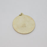 Sterling Silver Matte Finish Round St Christopher Travel Pendant Vintage 1977