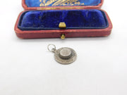 Sterling Silver Boater Hat Floral Charm Pendant Vintage c1970
