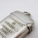 Edwardian Sterling Silver Masonic Interest Vesta Case Antique 1909 Birmingham