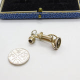 Sterling Silver Victorian Candlestick Phone Charm Pendant Vintage c1970