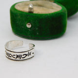 Sterling Silver Patterned Open Toe Ring Vintage c1970 Size G 1/2