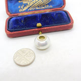 Sterling Silver and White Pearl Bead Charm Pendant Vintage c1970