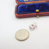 Sterling Silver and Pink Quartz Charm Pendant Vintage c1970