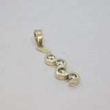 Sterling Silver Paste Set Squiggle Wavy Charm Pendant Vintage c1970