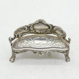 Edwardian Sterling Silver Dolls House Sofa Ornament Antique 1904 Birmingham