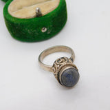 Sterling Silver Lapis Lazuli Cabochon Ring Vintage c1970 Size K UK