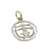 Sterling Silver Cut Out Aquarius Horoscope Charm Pendant Vintage c1970