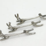 19th Century Set of Three Cast Silver Plated Hare Cutlery Rests Antique c1890s