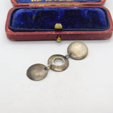Sterling Silver Three Disc Drop Charm Pendant Vintage c1970