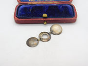 Sterling Silver Three Disc Drop Charm Pendant Vintage c1970