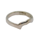 Sterling Silver Abstract Wave Pattern Dress Band Ring Vintage c1970 Size N