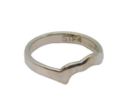 Sterling Silver Abstract Wave Pattern Dress Band Ring Vintage c1970 Size N