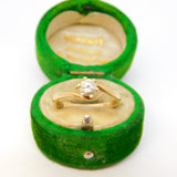 9ct Yellow Gold & 0.2ct Spinel Set Crossover Ring Vintage 1982 London