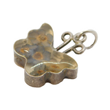 Sterling Silver Resin Set Butterfly Charm Pendant Vintage c1970s