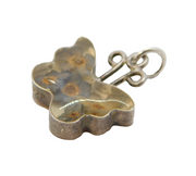 Sterling Silver Resin Set Butterfly Charm Pendant Vintage c1970s