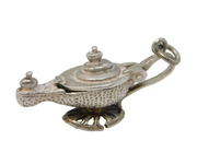 Sterling Silver Genie in the Lamp Charm Pendant Vintage c1970
