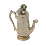 Sterling Silver Coffee Pot Charm Pendant Vintage c1970
