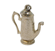 Sterling Silver Coffee Pot Charm Pendant Vintage c1970