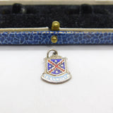 Sterling Silver & Enamel Teignmouth Shield Charm Pendant Vintage c1970